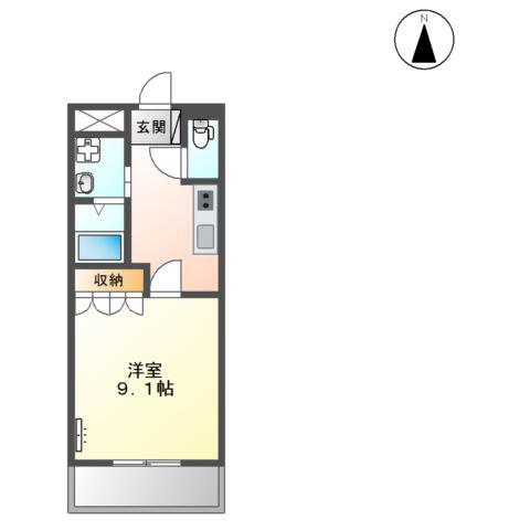サラージュ(1K/1階)の間取り写真
