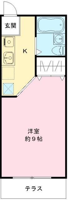 サンシティ長浜B棟(ワンルーム/1階)の間取り写真