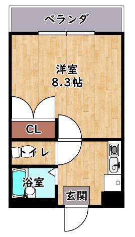 アバンス(1K/1階)の間取り写真
