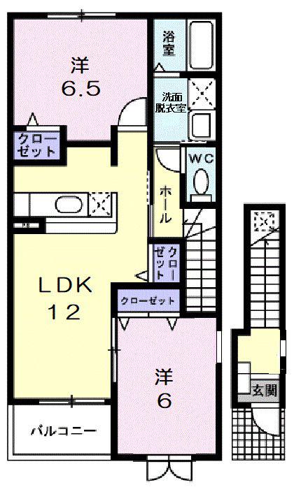 ライブウィル(2LDK/2階)の間取り写真