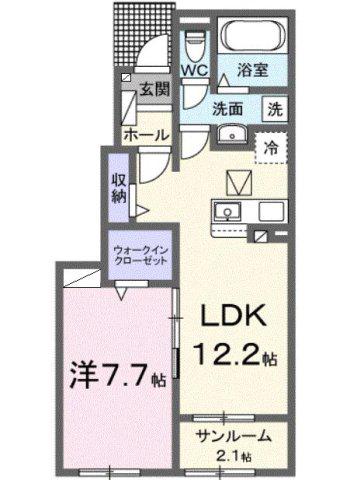リーオ・ヨシノヤ(1LDK/1階)の間取り写真