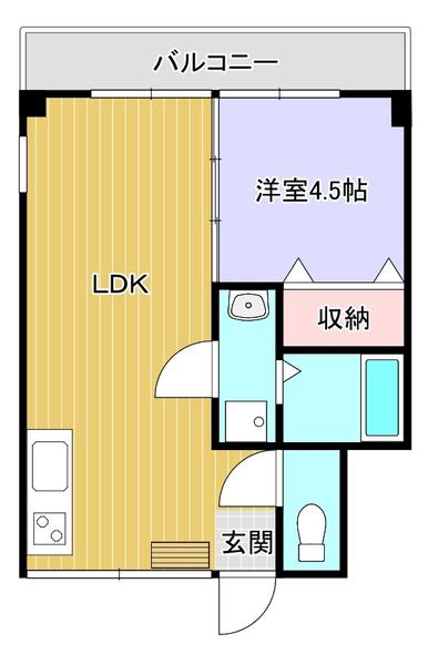 JKハイツ(1LDK/2階)の間取り写真