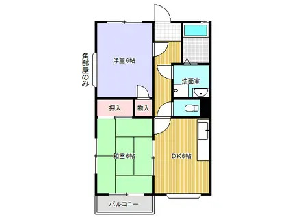 草津線 甲南駅 徒歩20分 2階建 築35年(2DK/2階)の間取り写真