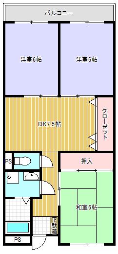 パストラルコート(3DK/1階)の間取り写真
