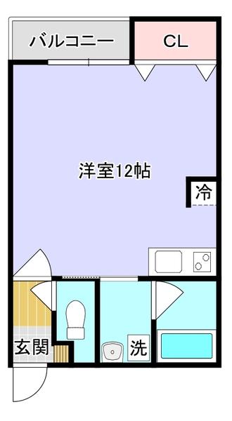 ルミナーレ(ワンルーム/1階)の間取り写真