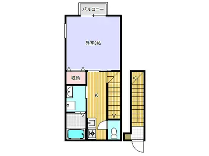 アクアハイツ(1K/2階)の間取り写真