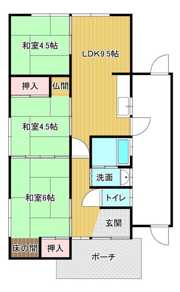 近江鉄道本線 水口松尾駅 徒歩34分 1階建 築49年(3LDK)の間取り写真
