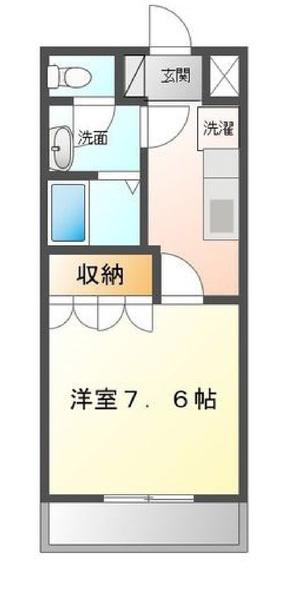 ディア ベルジュ(1K/1階)の間取り写真