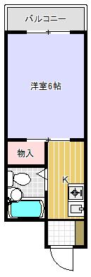 リバーサイドマンション(1K/1階)の間取り写真