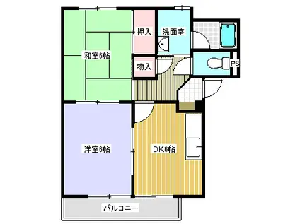 ひまわり館(2DK/2階)の間取り写真