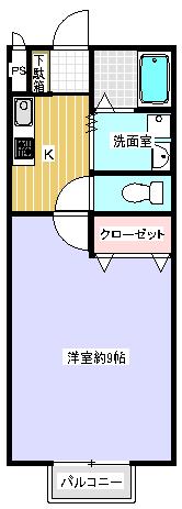 ガーデンハイツ(1K/1階)の間取り写真