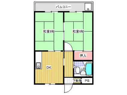 遠藤ハイツ(2DK/2階)の間取り写真