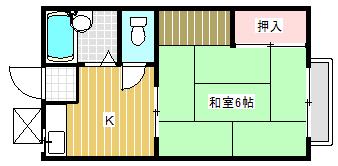 ツダハイツ(1K/2階)の間取り写真