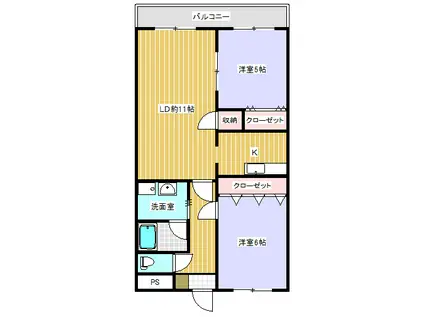 SERENO21(2LDK/3階)の間取り写真