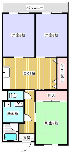 リンピア幸(3DK/2階)の間取り写真
