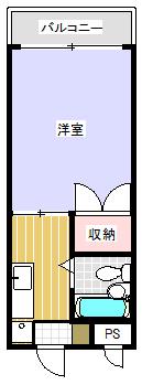 サンハイツ峯(1K/2階)の間取り写真