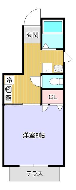 サークル22(1K/1階)の間取り写真
