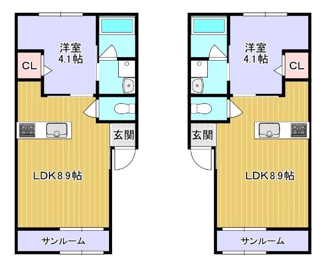 CAネオシャンティ(1LDK/1階)の間取り写真