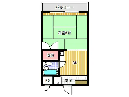 プリミエタカ(1DK/2階)の間取り写真