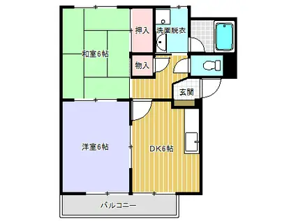 ロイヤルハイツYAMAMOTO(2DK/2階)の間取り写真