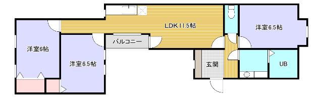 センターコート(3LDK/4階)の間取り写真