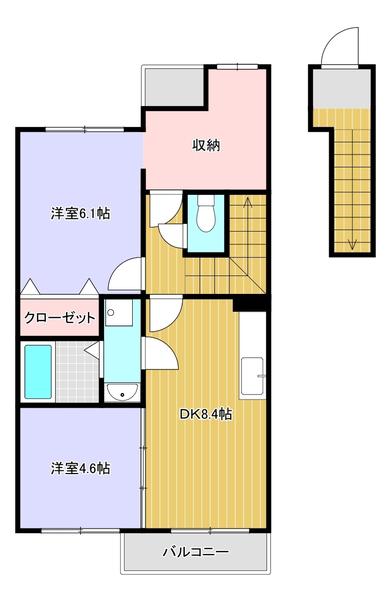 シャルマンWATAMUKI(2SDK/2階)の間取り写真