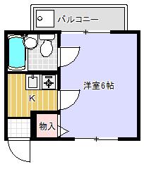 サークルハウス(1K/2階)の間取り写真