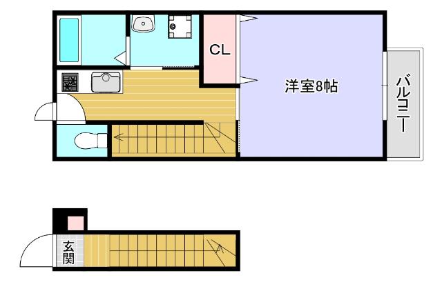 MAJORITY(1K/2階)の間取り写真