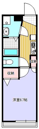 ハイツ晴斗Ⅷ(1K/1階)の間取り写真