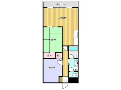 エクセルYOKONE(2LDK/2階)の間取り写真