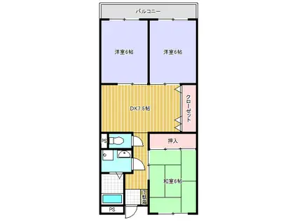 パストラルコート(3DK/2階)の間取り写真