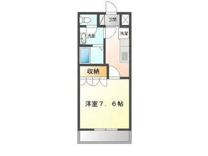 ディア ベルジュ(1K/1階)の間取り写真