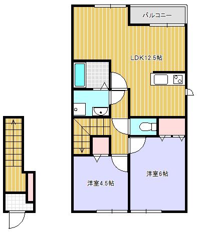 ブセナテラス2番館(2LDK/2階)の間取り写真