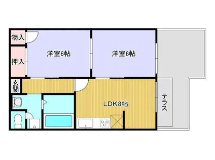 メゾン今村(2DK/1階)の間取り写真