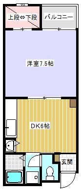 リバティ(1DK/1階)の間取り写真