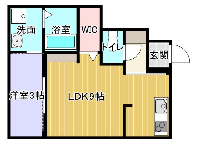 プリムヴェール(1LDK/1階)の間取り写真