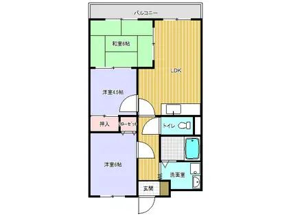 鹿深一番館(3LDK/2階)の間取り写真