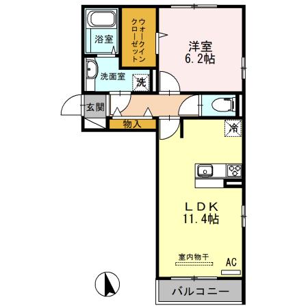 コモレビガーデン(1LDK/2階)の間取り写真