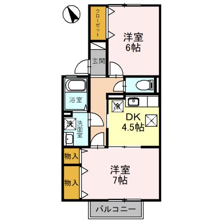 ブリーズ(2K/1階)の間取り写真