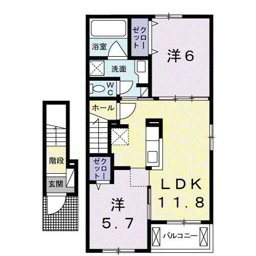 サンリットM(2LDK/2階)の間取り写真