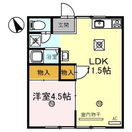 サンシャインエイト(1LDK/1階)の間取り写真