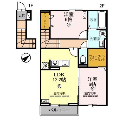LE LIEN(2LDK/2階)の間取り写真