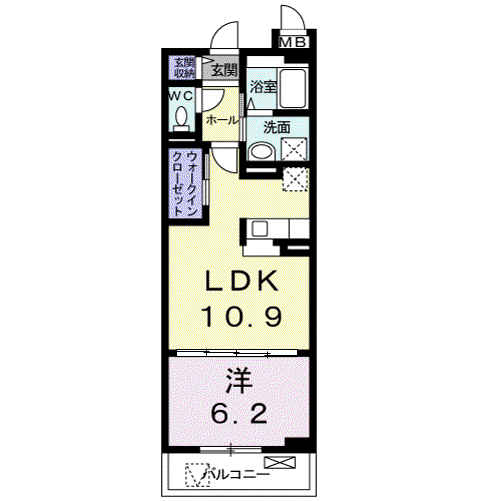 シンシアS(1LDK/1階)の間取り写真