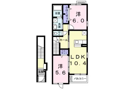 ベル プロムナード(2LDK/2階)の間取り写真