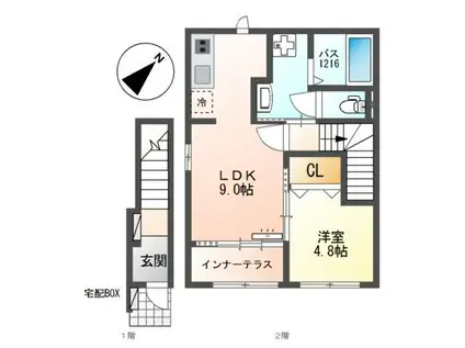 CASA FELICE 深川(1LDK/2階)の間取り写真