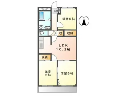 メゾン・エクセルⅠ(3LDK/2階)の間取り写真