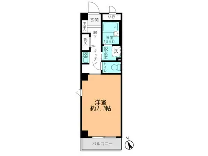 フィネス岡西(1K/3階)の間取り写真