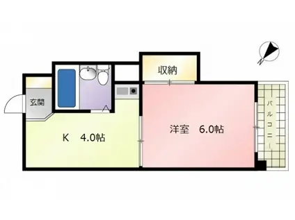 コーポ梶岡(1K/5階)の間取り写真