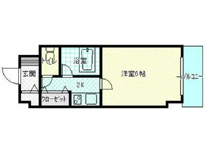 コスモハイツシバタII(1K/3階)の間取り写真