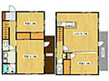 可部線 古市橋駅 徒歩9分 2階建 築17年(3LDK)の間取り写真